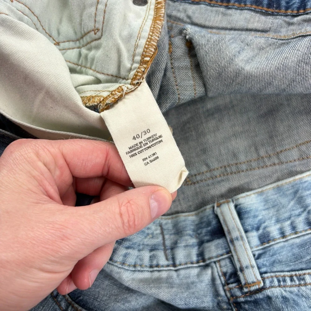 Denim‎ & Supply Ralph Lauren Jeans Mens 40x30 Blue Tapered Straight Distressed